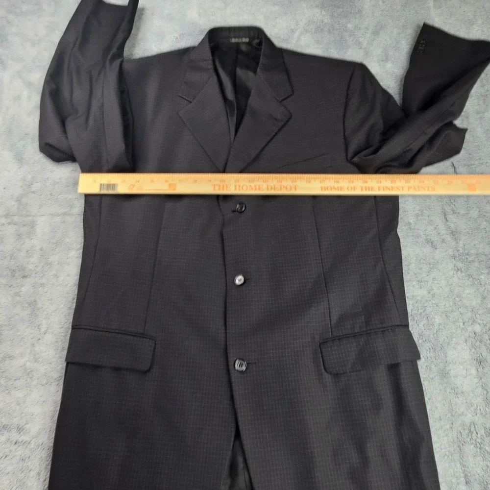 Canali Blazer Mens 44L 100% Wool Sport Coat Jacket Made In Italy Waffle Pattern
